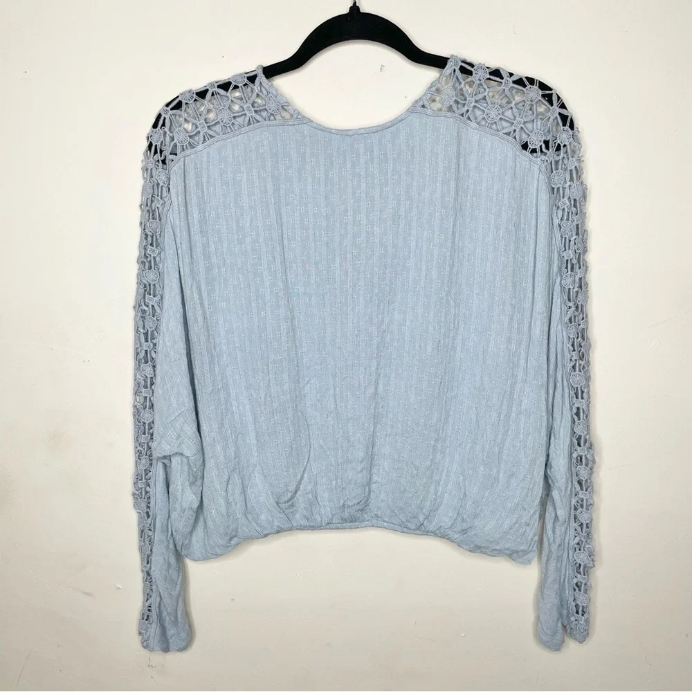 Free‎ People Runaway Crochet Lace Banded Wrap Top